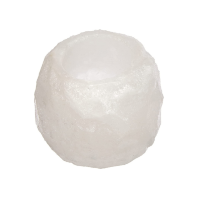 Bougeoir cristal de sel blanc