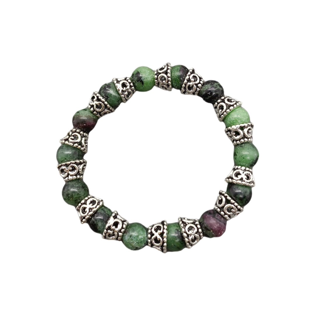 Bracelet Rubis sur Zoïsite - 8mm
