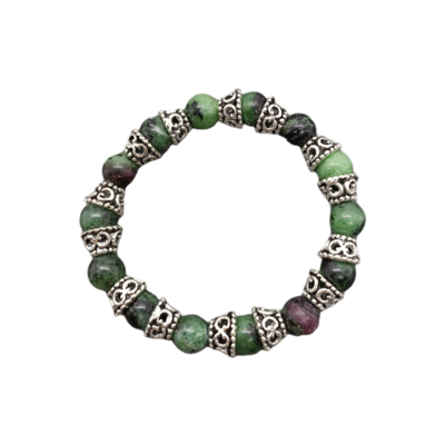 Bracelet Rubis sur Zoïsite - 8mm