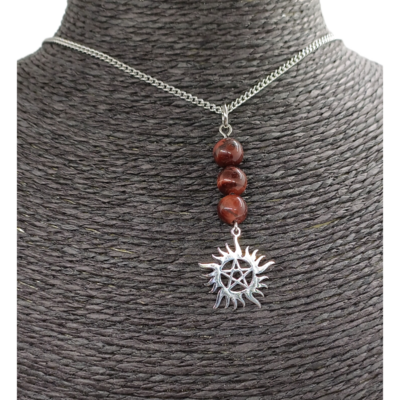 Collier Pentacle soleil - Oeil-de-Taureau - 8 mm
