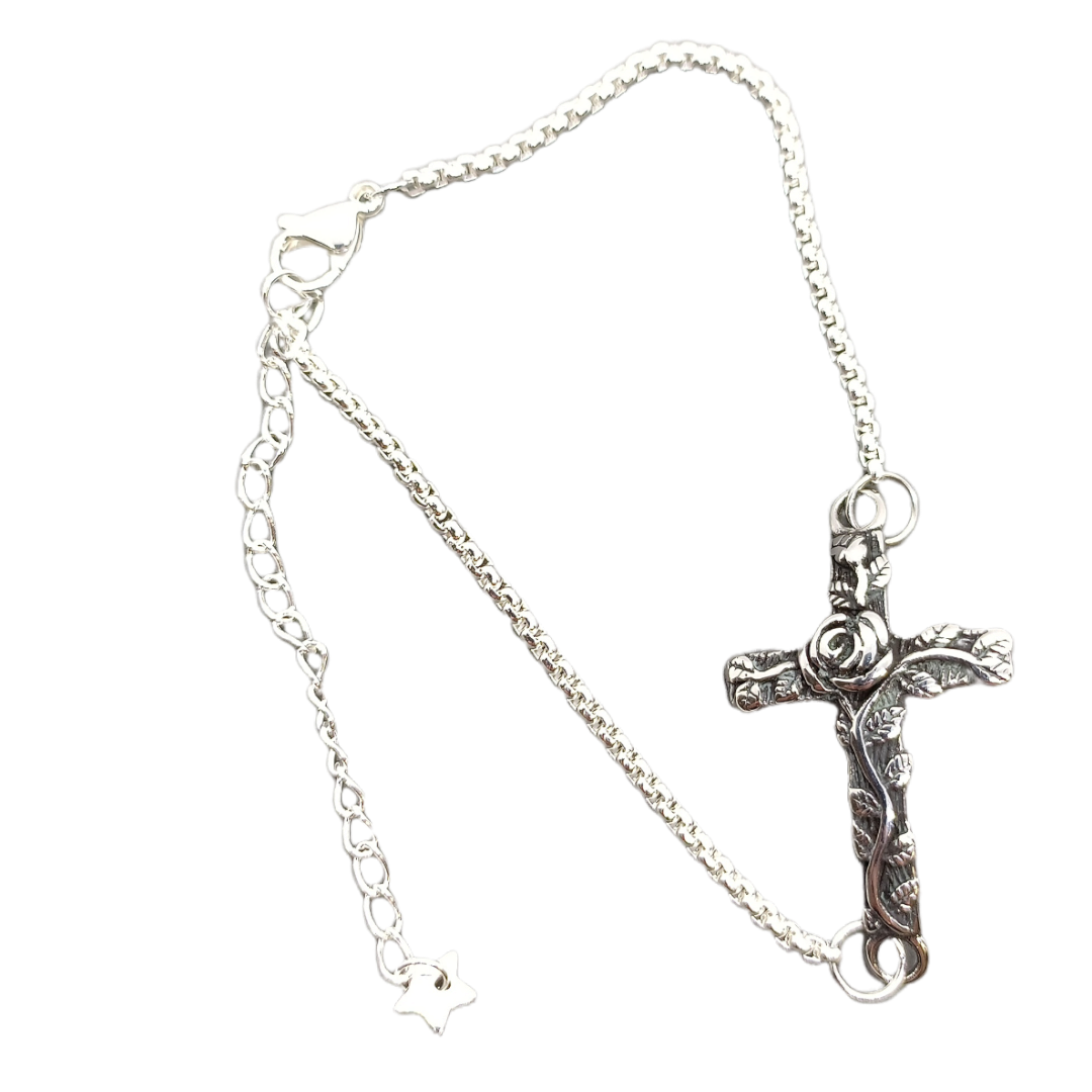 Bracelet Croix avec rose