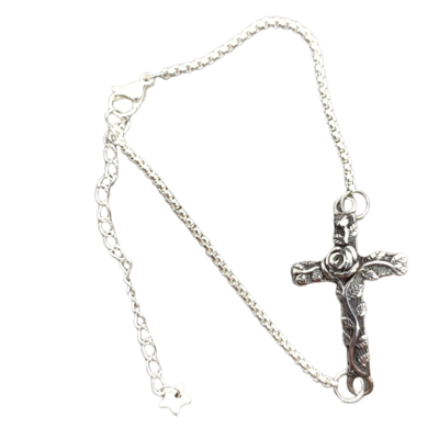 Bracelet Croix avec rose