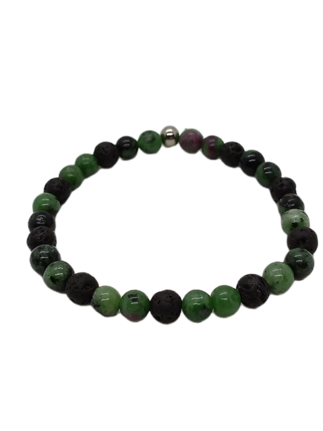 Bracelet Rubis Zoïsite et Pierre de lave