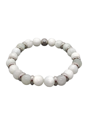 Bracelet Sélénite et Aigue-Marine