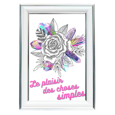 Cadre Cristaux &amp; rose - 10x15 cm