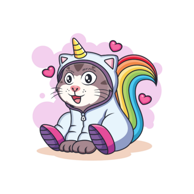 Poster plastifié - Chat Licorne