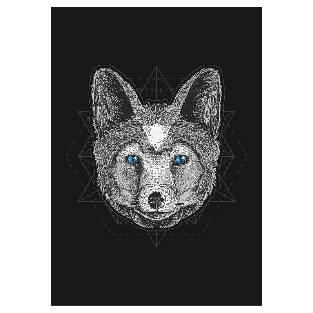 Poster plastifié - Renard yeux bleus