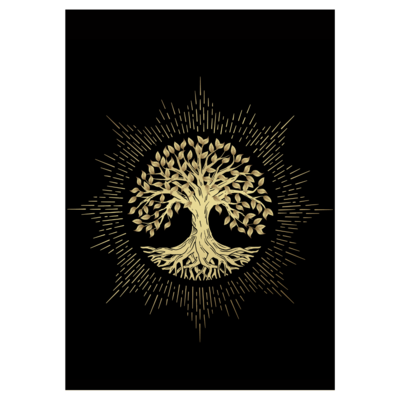 Poster plastifié - arbre doré