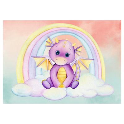 Poster plastifié - Dragon pastel