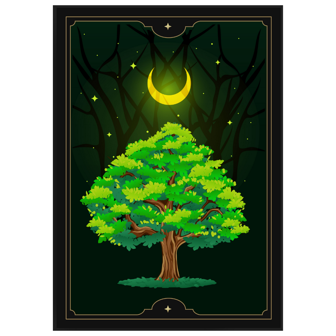 Poster plastifié - Arbre et lune
