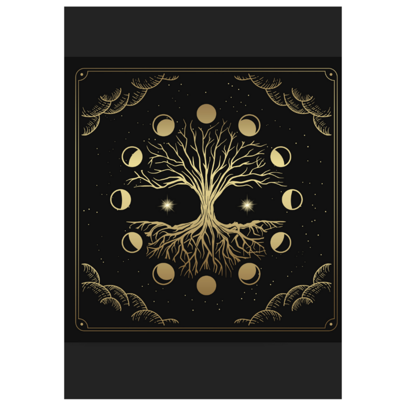 Poster plastifié - Arbre cycle lunaire