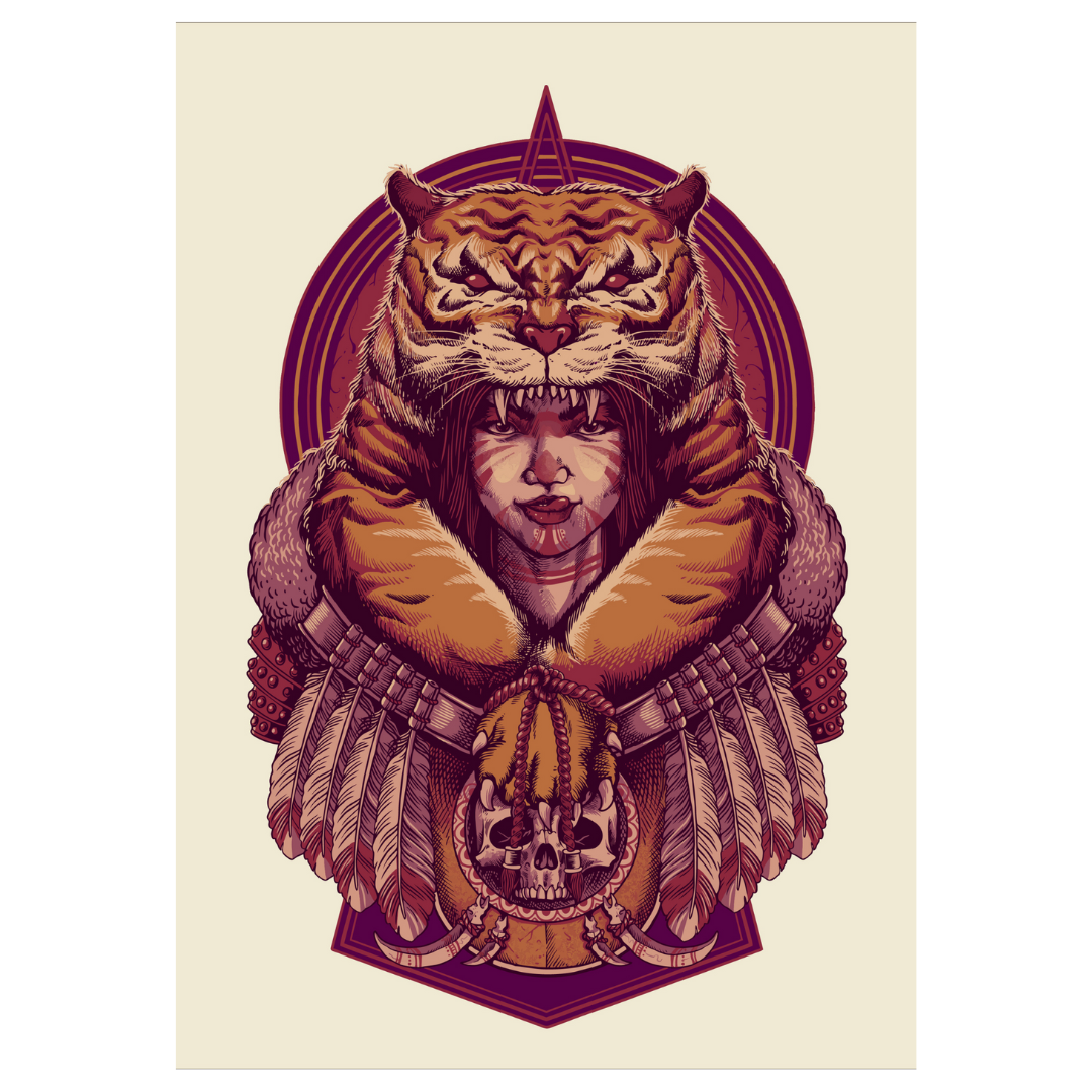 Poster plastifié - guerrière tigre