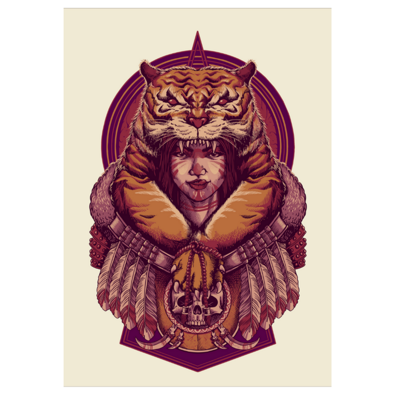 Poster plastifié - guerrière tigre