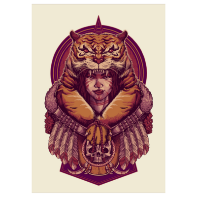 Poster plastifié - guerrière tigre