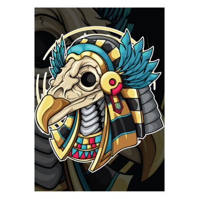 Poster plastifié - Horus crâne
