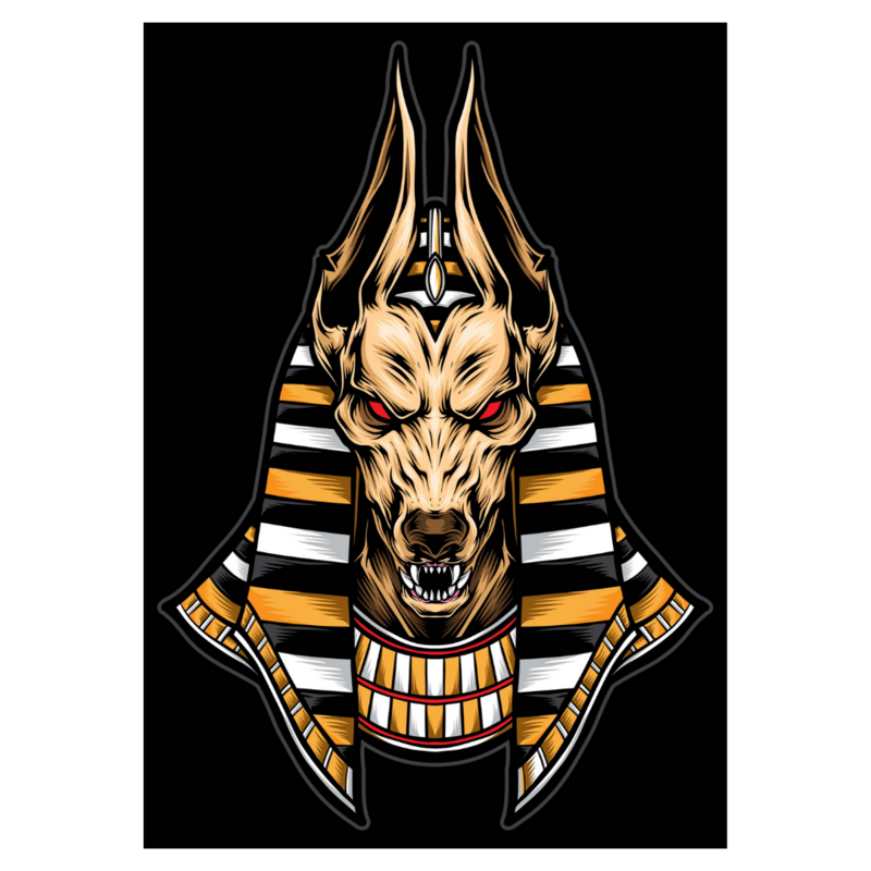 Poster plastifié - Anubis féroce yeux rouge