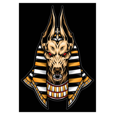 Poster plastifié - Anubis féroce yeux rouge