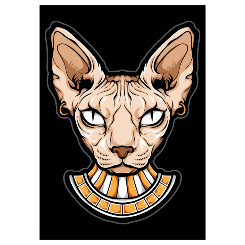 Poster plastifié - Bastet tête simple