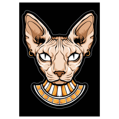 Poster plastifié - Bastet tête simple