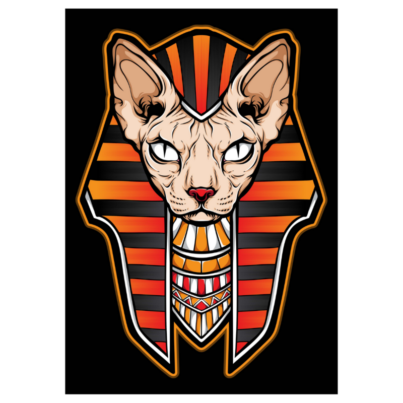 Poster plastifié - Bastet tête coiffe