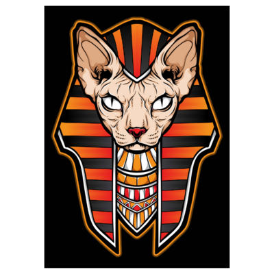 Poster plastifié - Bastet tête coiffe