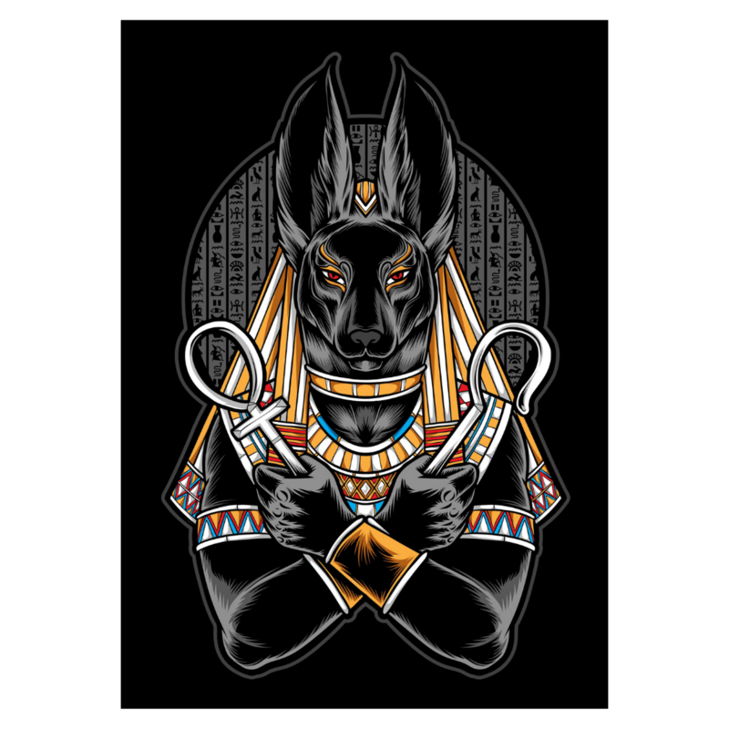Poster plastifié - Anubis noir bras croisé