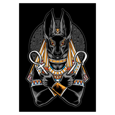Poster plastifié - Anubis noir bras croisé