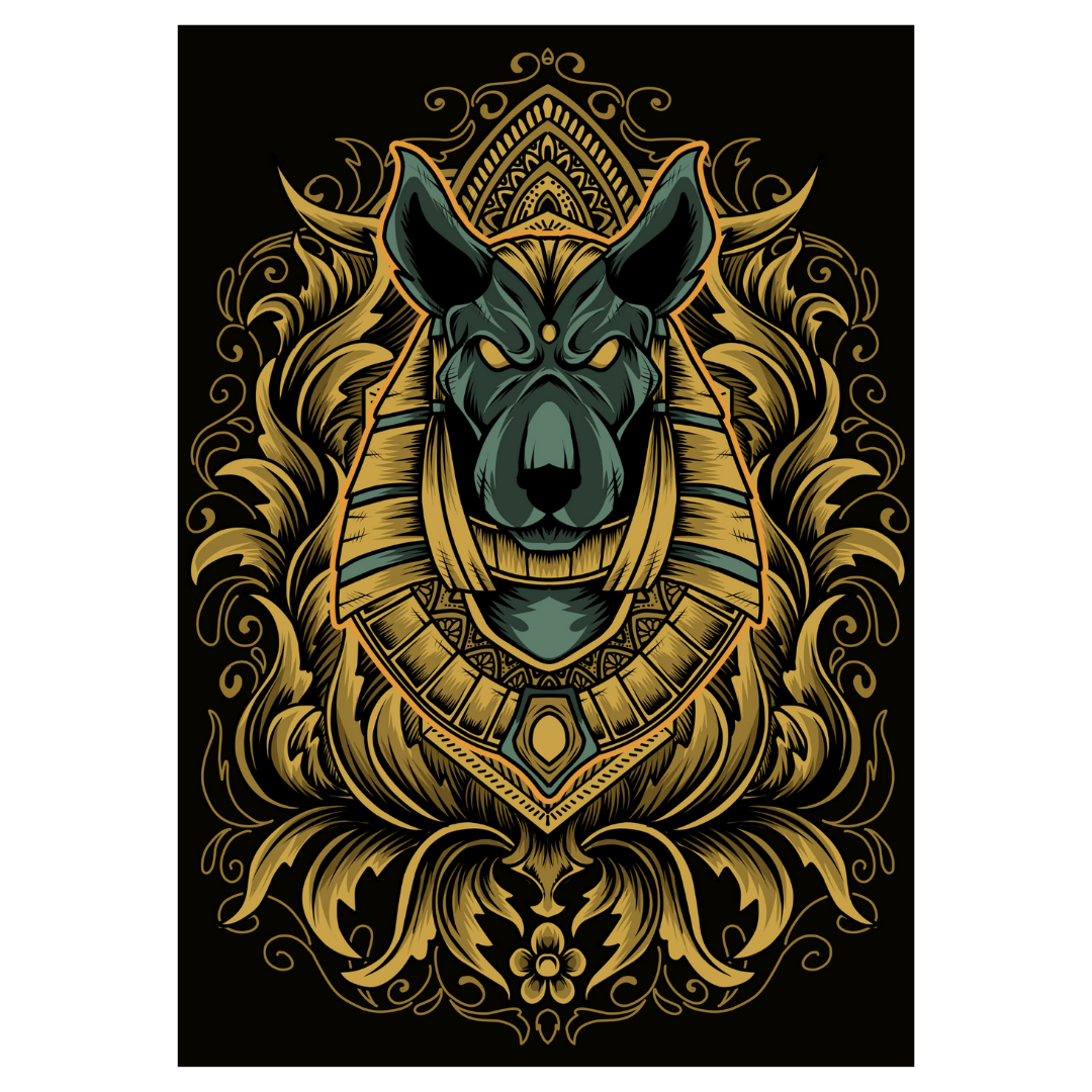 Poster plastifié - Divinité chien baroque