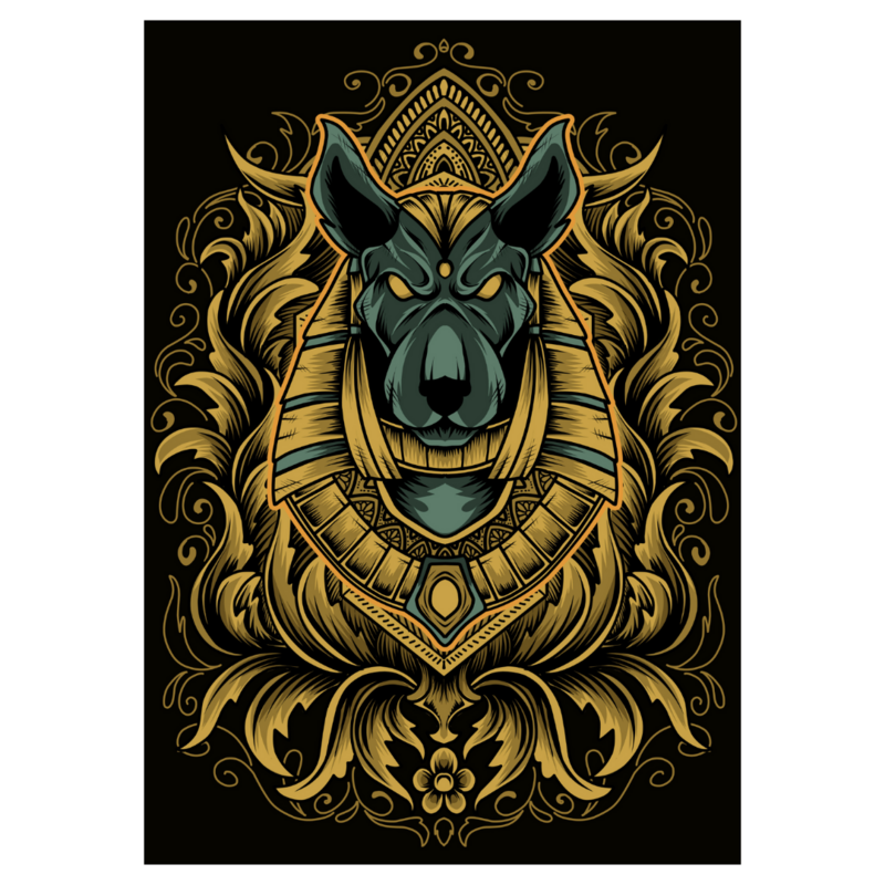 Poster plastifié - Divinité chien baroque