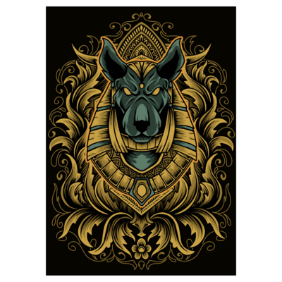 Poster plastifié - Divinité chien baroque