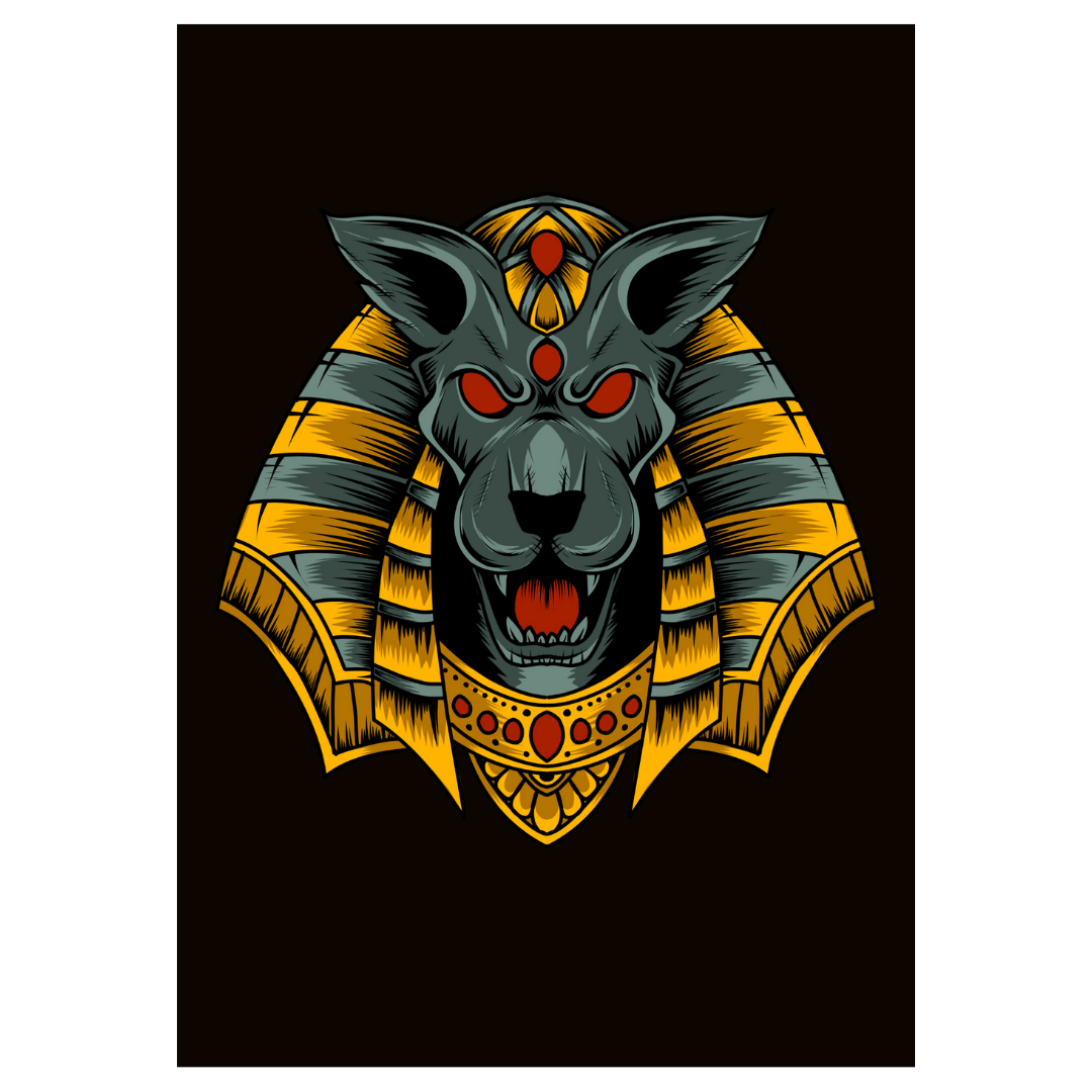 Poster plastifié - Divinité chien égyptien féroce