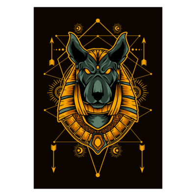 Poster plastifié - Divinité chien égyptien