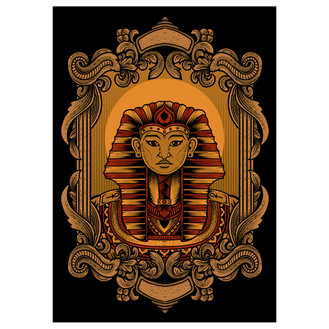 Poster plastifié - Pharaon rouge et or