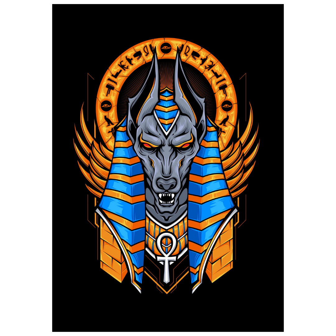 Poster plastifié - Anubis cercle inscriptions