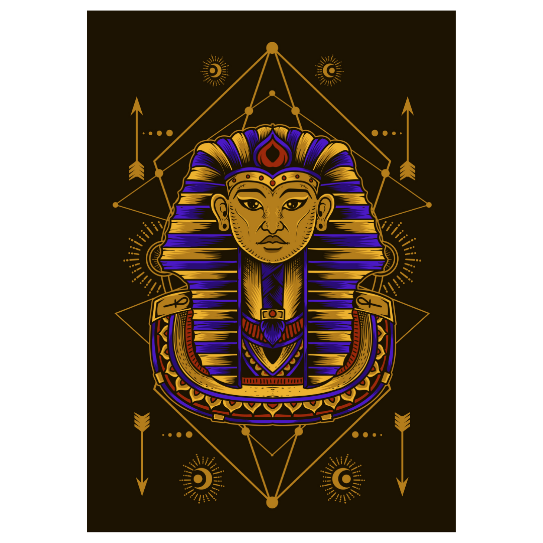 Poster plastifié - Pharaon bleu et or