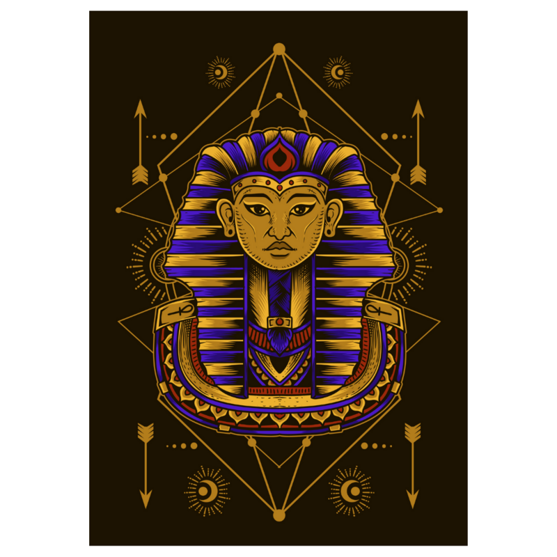 Poster plastifié - Pharaon bleu et or