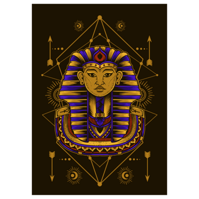 Poster plastifié - Pharaon bleu et or