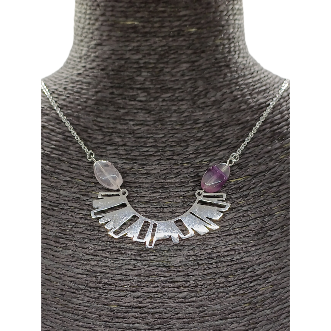 Collier - Tribal avec Fluorites facettées
