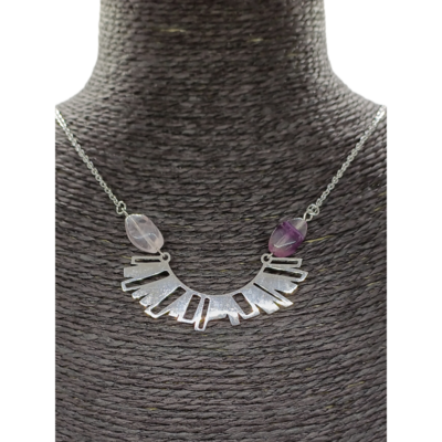 Collier - Tribal avec Fluorites facettées
