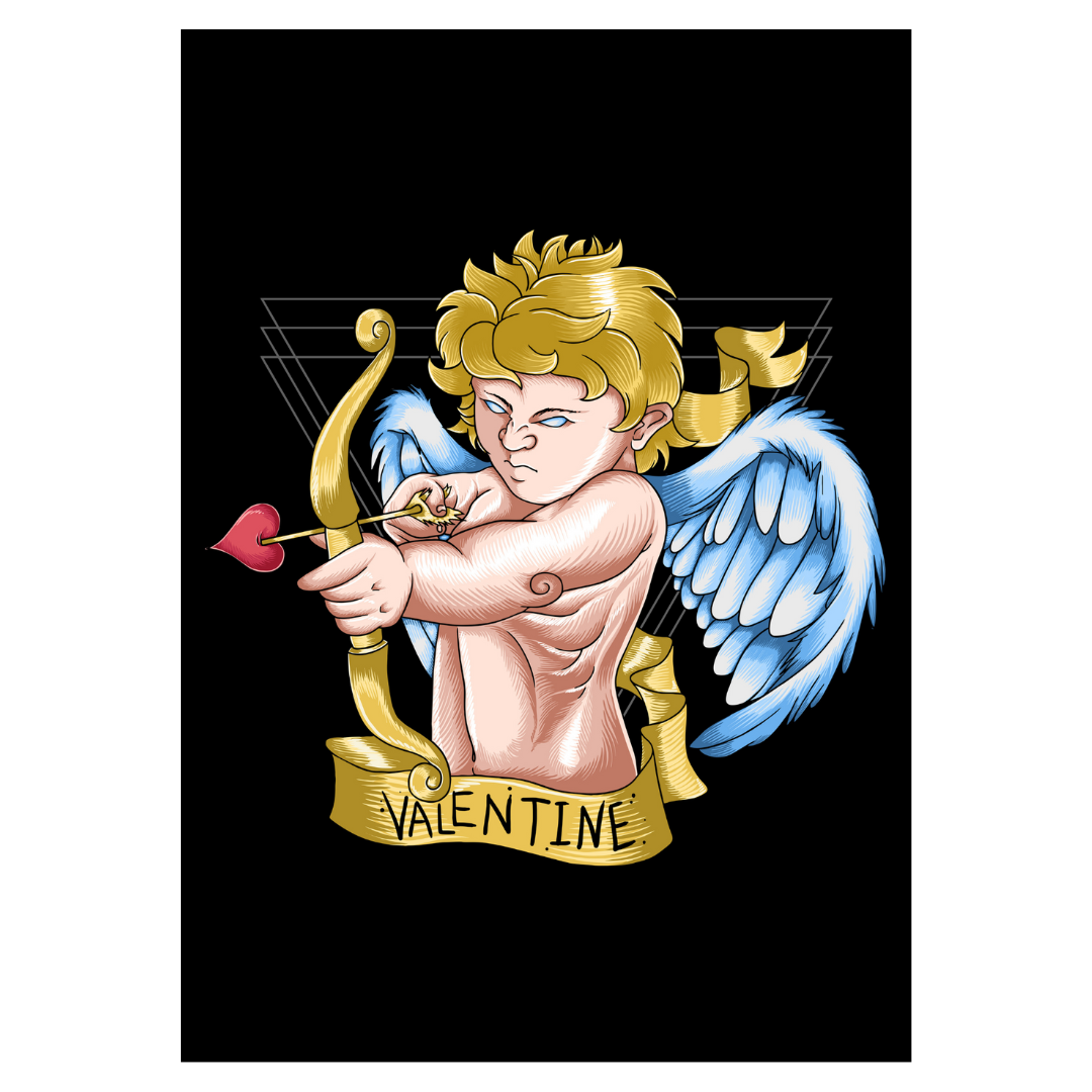 Poster plastifié - Cupidon cartoon