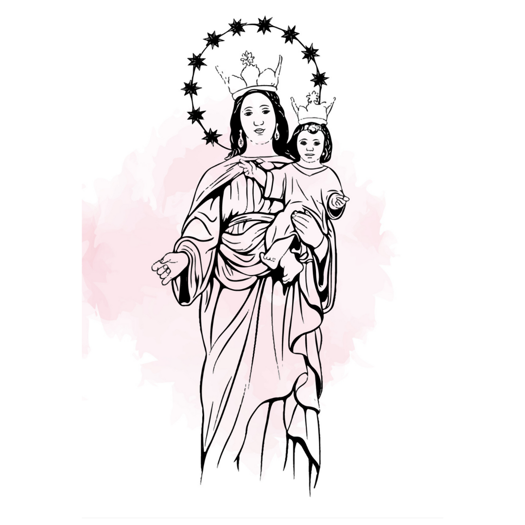 Poster plastifié - Marie et l'enfant Jésus