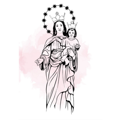 Poster plastifié - Marie et l&#39;enfant Jésus