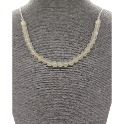 Collier - Pierre de lune grise - 6 mm