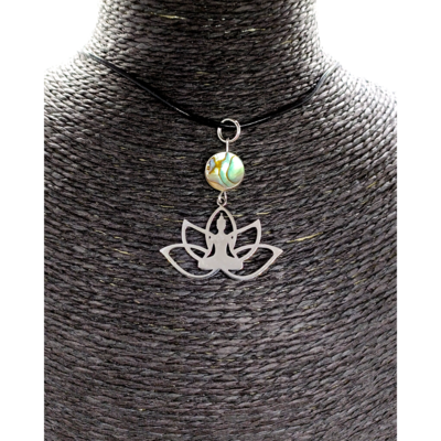 Collier - Lotus méditation - Nacre / Abalone