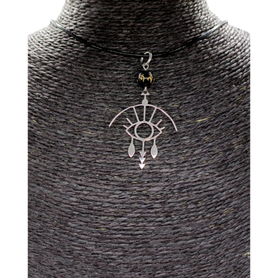 Collier - Oeil graphique - Obsidienne Ôm 8 mm