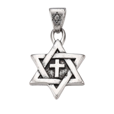 Pendentif étoile de David et croix
