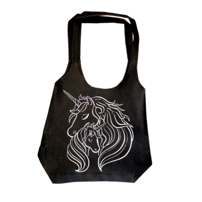 Sac noir - Licorne &amp; son petit