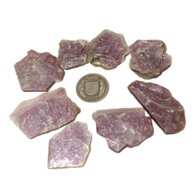 Lépidolite en tranche jusqu'à 15 gr