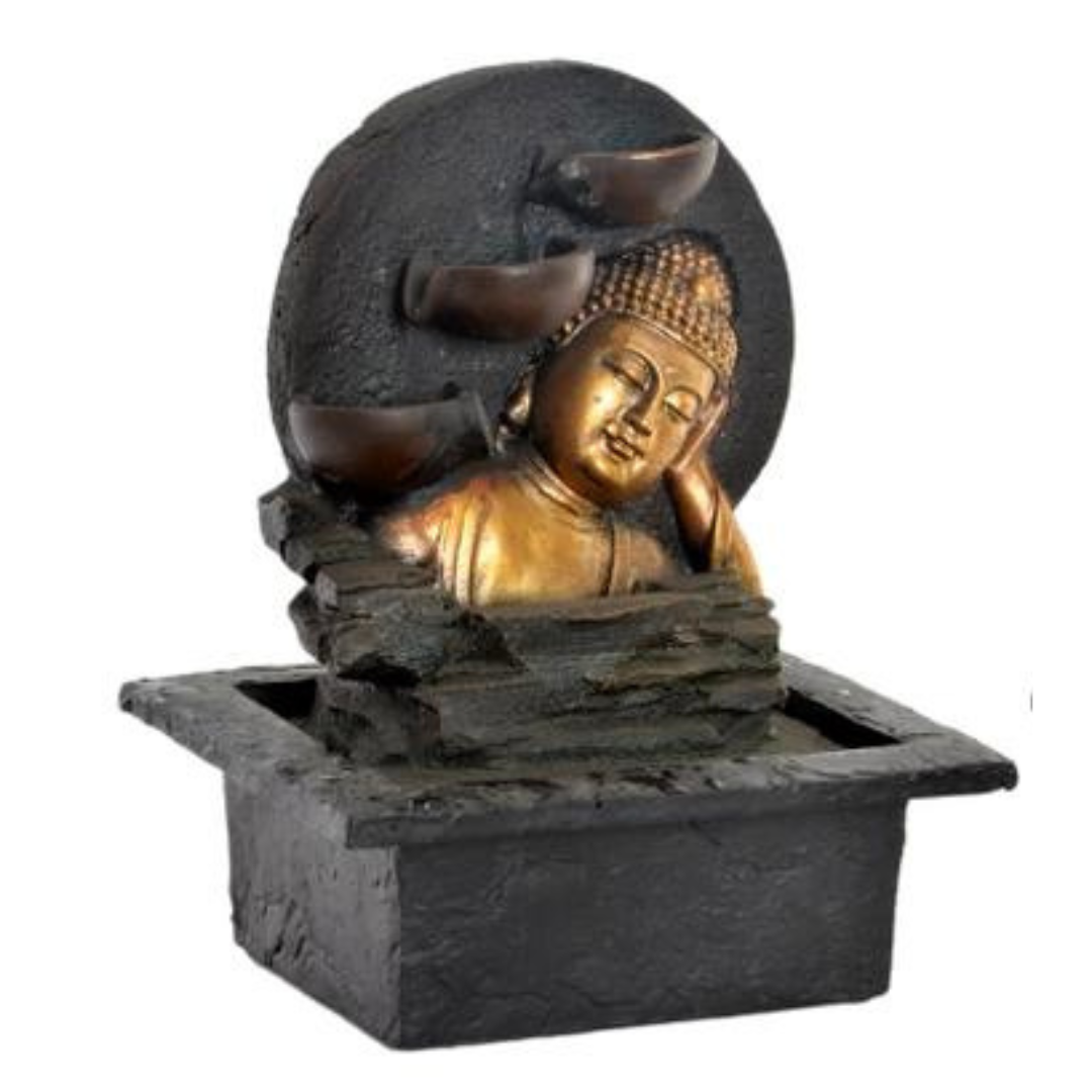 Fontaine - Bouddha tête sur la main