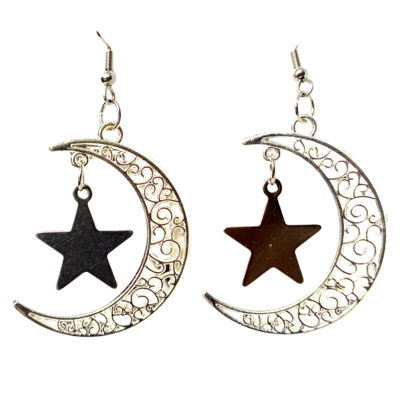 Boucles d'oreille - Croissant de lune et étoile